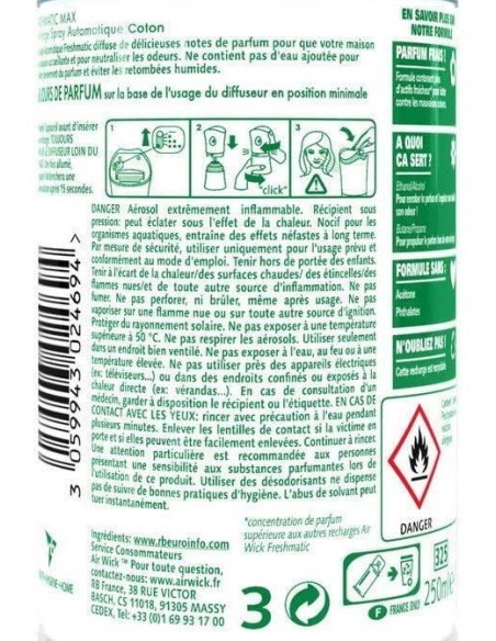 air wick fresh matic 250ml - ricarica per diffusore - coton: tuttocasashop.live: pulizia e cura della casa