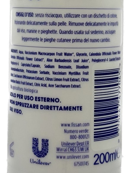 fissan piccolo mio - acqua micellare - 250ml - con bio ingredienti: tuttocasashop.live: igiene e cura della persona