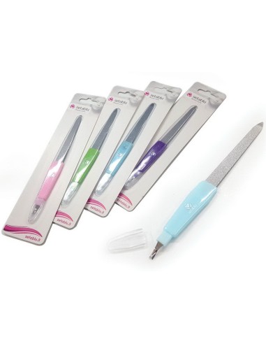 setablu lima per unghie in metallo con leva cuticole - colori assortiti: tuttocasashop.live: igiene e cura della persona