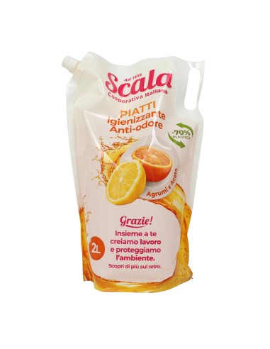 scala detersivo liquido per piatti a mano - ecoricarica da 2 litri - agrumi: tuttocasashop.live: pulizia e cura della casa