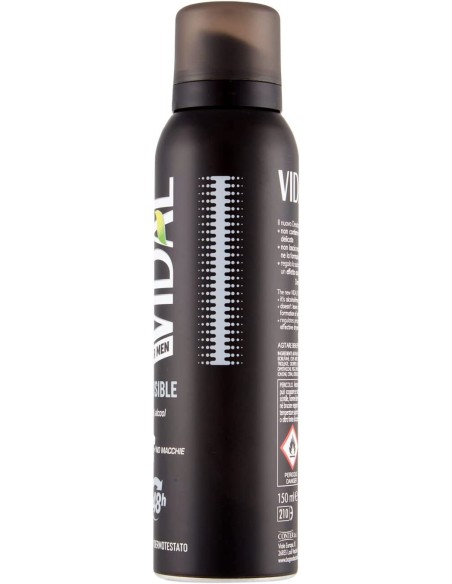 vidal deodorante spray - 150ml - for men invisible 48h 0% alcool no macchie: tuttocasashop.live: igiene e cura della persona