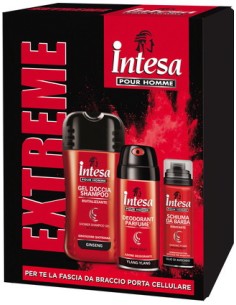 intesa pour homme: doccia 250ml + deo 150ml + schiuma barba 50ml + fascia: tuttocasashop.live: igiene e cura della persona