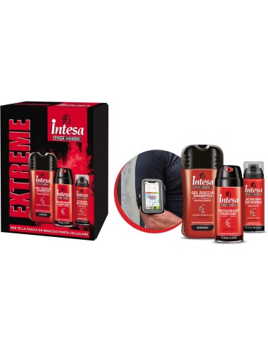 intesa pour homme: doccia 250ml + deo 150ml + schiuma barba 50ml + fascia: tuttocasashop.live: igiene e cura della persona