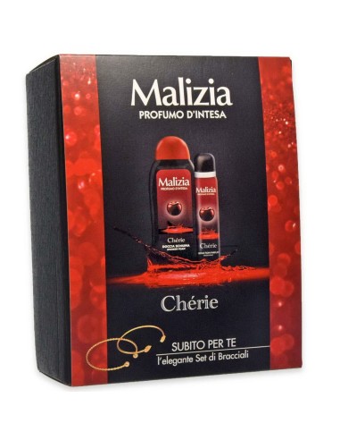 malizia cherie - docciaschiuma 300ml + deo spray 100ml + set bracciali: tuttocasashop.live: igiene e cura della persona