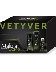 malizia vetyver - docciashampoo 250ml - deo spray 175ml - schiuma barba 50ml: tuttocasashop.live: igiene e cura della persona