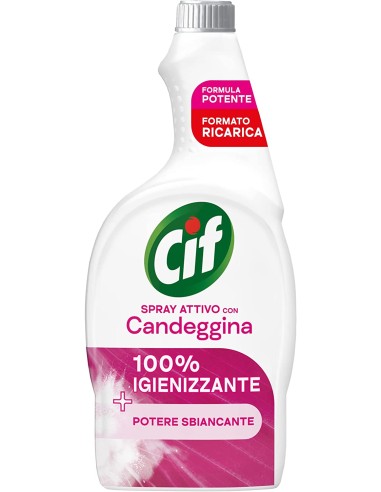 cif spray ricarica - 650ml - attivo con candeggina - 100% igienizzante: tuttocasashop.live: pulizia e cura della casa