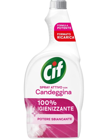 cif spray ricarica - 650ml - attivo con candeggina - 100% igienizzante: tuttocasashop.live: pulizia e cura della casa