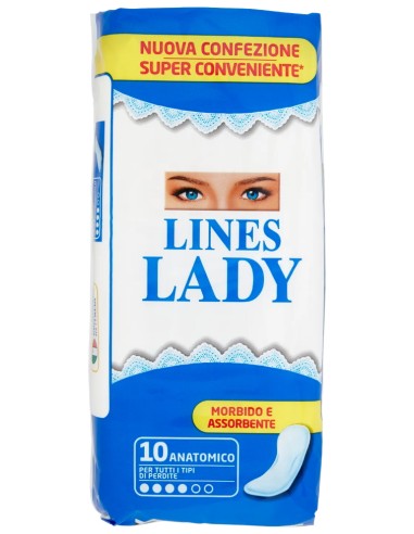 lines lady assorbenti ingienici anatomici - 10 pezzi: tuttocasashop.live: igiene e cura della persona