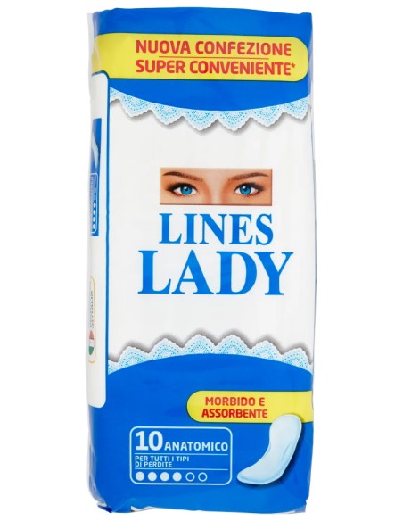 lines lady assorbenti ingienici anatomici - 10 pezzi: tuttocasashop.live: igiene e cura della persona