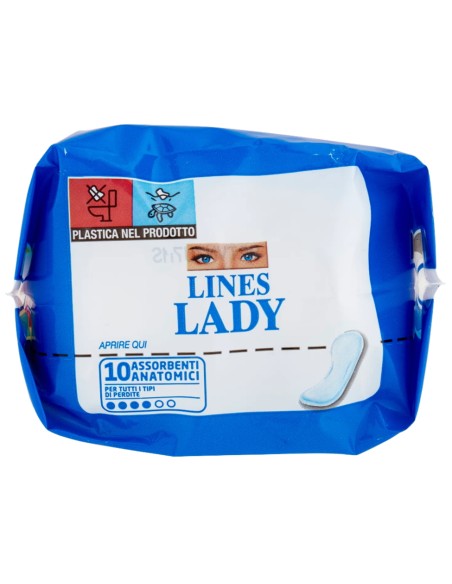 lines lady assorbenti ingienici anatomici - 10 pezzi: tuttocasashop.live: igiene e cura della persona