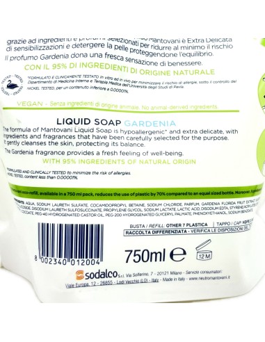 mantovani sapone sapone liquido - ecoricarica 750ml - classico: tuttocasashop.live: igiene e cura della persona