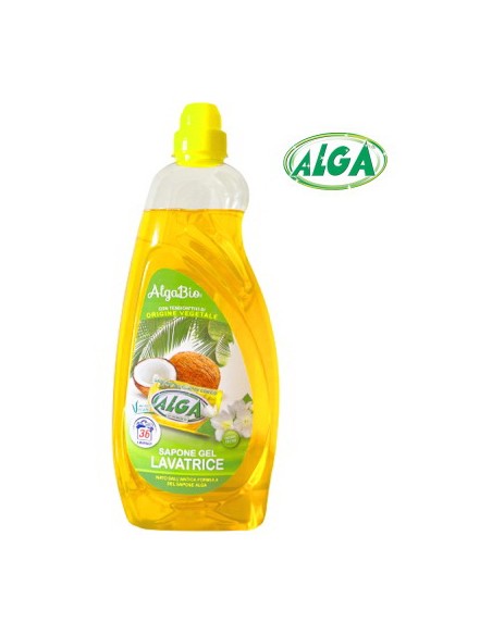 alga bio detersivo lavatrice gel - 36 lavaggi 1950ml - di origine vegetale: tuttocasashop.live: prodotti per bucato e tessuti