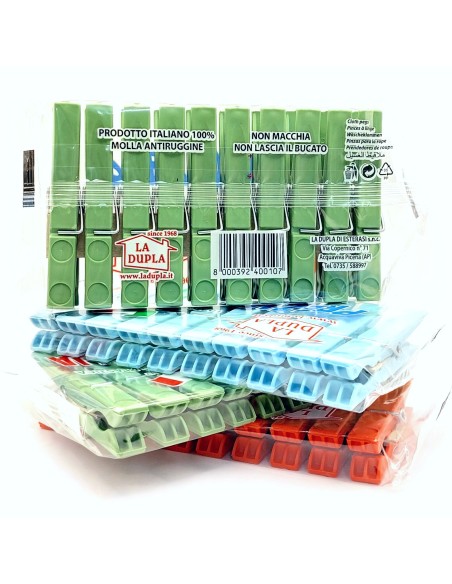 preziosa la dupla 10 pinze stendi bucato in plastica - made in italy: tuttocasashop.live: prodotti per bucato e tessuti