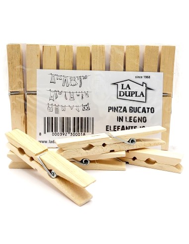 elefante la dupla 10 pinze stendi bucato in legno - extra resistenti: tuttocasashop.live: prodotti per bucato e tessuti