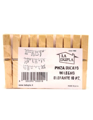 elefante la dupla 10 pinze stendi bucato in legno - extra resistenti: tuttocasashop.live: prodotti per bucato e tessuti