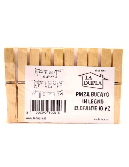 elefante la dupla 10 pinze stendi bucato in legno - extra resistenti: tuttocasashop.live: prodotti per bucato e tessuti