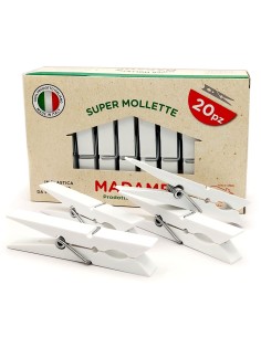 madame la dupla 20 pinze stendi bucato in plastica - bianche - made in italy: tuttocasashop.live: prodotti per bucato e tessuti