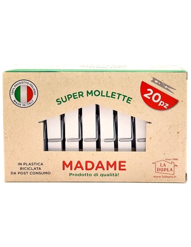 madame la dupla 20 pinze stendi bucato in plastica - bianche - made in italy: tuttocasashop.live: prodotti per bucato e tessuti