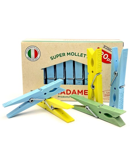 madame la dupla 20 pinze stendi bucato in plastica colorate - made in italy: tuttocasashop.live: prodotti per bucato e tessuti