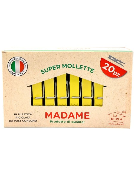 madame la dupla 20 pinze stendi bucato in plastica colorate - made in italy: tuttocasashop.live: prodotti per bucato e tessuti