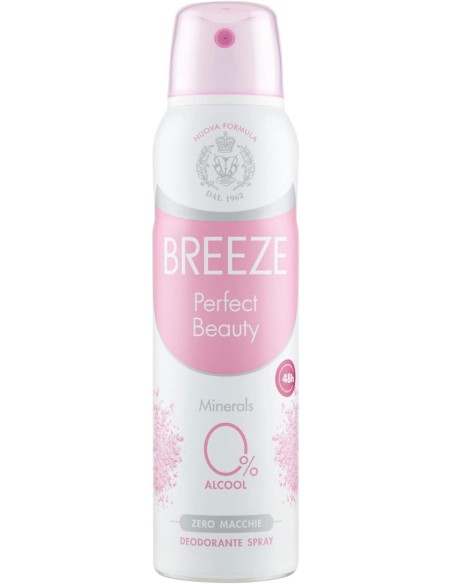 breeze deodorante spray - 150ml - perfect beauty - 0% alcool - zero macchie: tuttocasashop.live: igiene e cura della persona