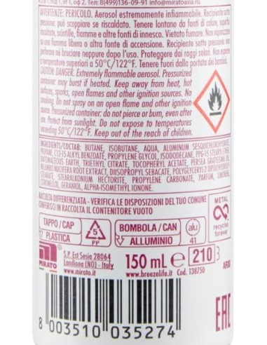 breeze deodorante spray - 150ml - perfect beauty - 0% alcool - zero macchie: tuttocasashop.live: igiene e cura della persona