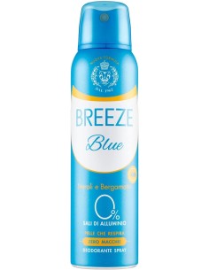 breeze deodorante spray - 150ml - blue - neroli e bergamotto - zero macchie: tuttocasashop.live: igiene e cura della persona