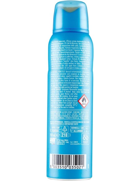 breeze deodorante spray - 150ml - blue - neroli e bergamotto - zero macchie: tuttocasashop.live: igiene e cura della persona