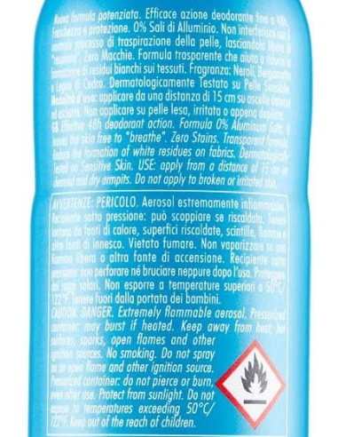 breeze deodorante spray - 150ml - blue - neroli e bergamotto - zero macchie: tuttocasashop.live: igiene e cura della persona