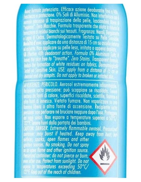 breeze deodorante spray - 150ml - blue - neroli e bergamotto - zero macchie: tuttocasashop.live: igiene e cura della persona