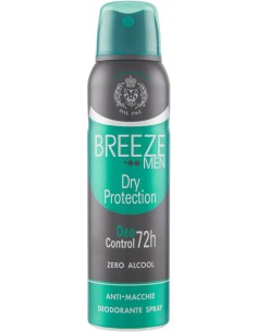 breeze deodorante spray - 150ml - men dry protection - zero alcool e macchie: tuttocasashop.live: igiene e cura della persona