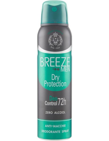 breeze deodorante spray - 150ml - men dry protection - zero alcool e macchie: tuttocasashop.live: igiene e cura della persona