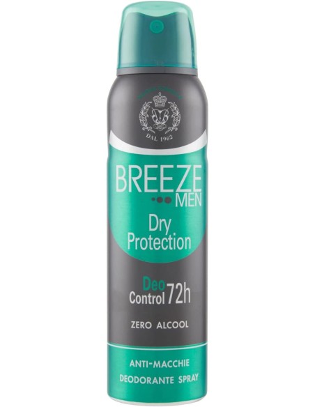 breeze deodorante spray - 150ml - men dry protection - zero alcool e macchie: tuttocasashop.live: igiene e cura della persona