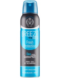 breeze deodorante spray - 150ml - men fresh protection - 48h - zero macchie: tuttocasashop.live: igiene e cura della persona