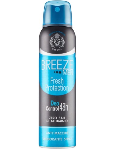 breeze deodorante spray - 150ml - men fresh protection - 48h - zero macchie: tuttocasashop.live: igiene e cura della persona