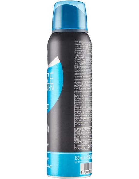 breeze deodorante spray - 150ml - men fresh protection - 48h - zero macchie: tuttocasashop.live: igiene e cura della persona