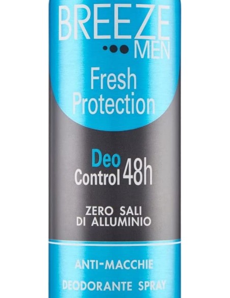breeze deodorante spray - 150ml - men fresh protection - 48h - zero macchie: tuttocasashop.live: igiene e cura della persona