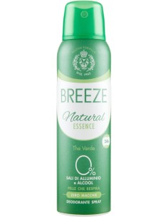 breeze deodorante spray - 150ml - natural essence - the verde - zero macchie: tuttocasashop.live: igiene e cura della persona