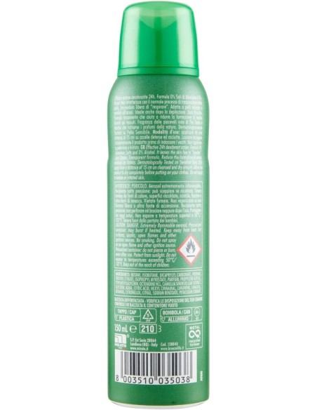 breeze deodorante spray - 150ml - natural essence - the verde - zero macchie: tuttocasashop.live: igiene e cura della persona