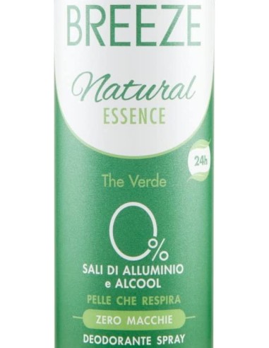 breeze deodorante spray - 150ml - natural essence - the verde - zero macchie: tuttocasashop.live: igiene e cura della persona