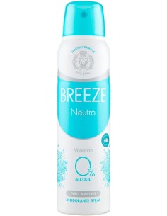 breeze deodorante spray - 150ml - neutro minerals - 0% alcool - zero macchie: tuttocasashop.live: igiene e cura della persona