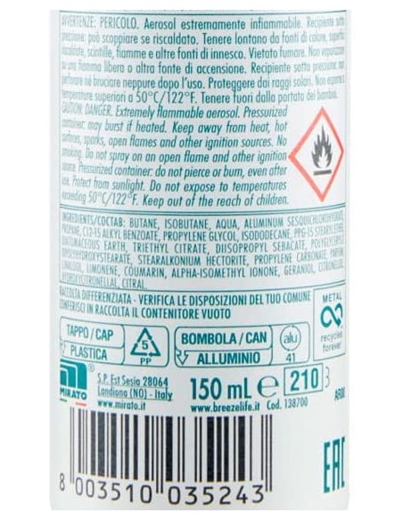 breeze deodorante spray - 150ml - neutro minerals - 0% alcool - zero macchie: tuttocasashop.live: igiene e cura della persona