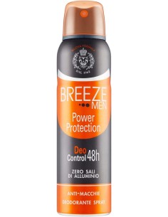 breeze deodorante spray - 150ml - men power protection - 48h - anti-macchie: tuttocasashop.live: igiene e cura della persona