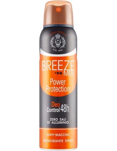 breeze deodorante spray - 150ml - men power protection - 48h - anti-macchie: tuttocasashop.live: igiene e cura della persona