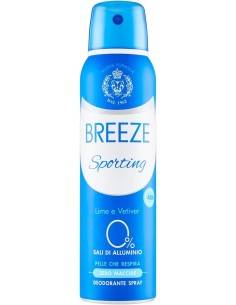 breeze deodorante spray - 150ml - sporting - lime e vetiver - zero macchie: tuttocasashop.live: igiene e cura della persona