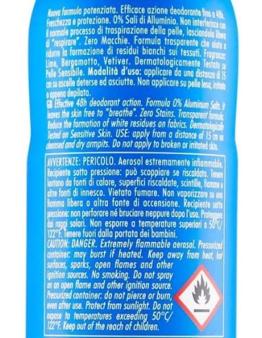 breeze deodorante spray - 150ml - sporting - lime e vetiver - zero macchie: tuttocasashop.live: igiene e cura della persona
