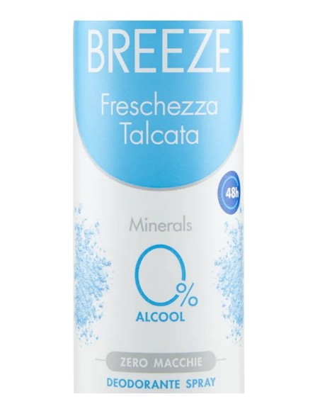 breeze deodorante spray - 150ml - freschezza talcata - zero macchie: tuttocasashop.live: igiene e cura della persona