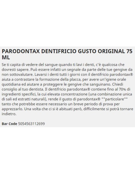 parodontax dentifricio - 75ml - classic: tuttocasashop.live: igiene e cura della persona