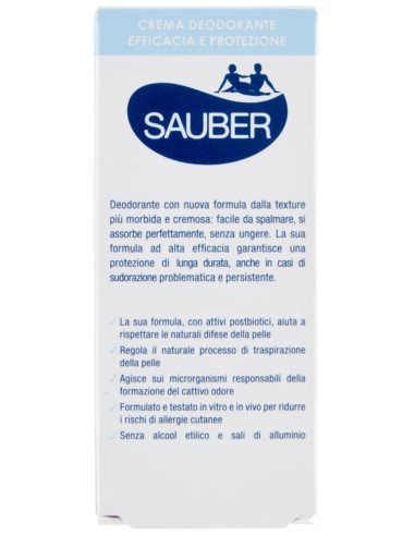 sauber deodorante in crema - 35ml - deo care - efficacia 7 giorni: tuttocasashop.live: igiene e cura della persona