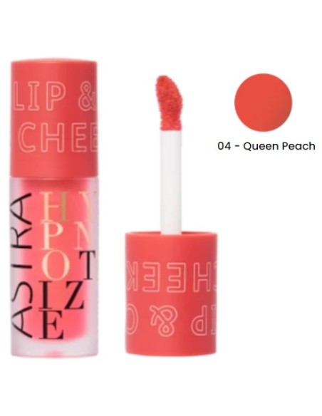 astra hypnotize liquid lip & cheek - rossetto blush - 04 queen peach: tuttocasashop.live: igiene e cura della persona